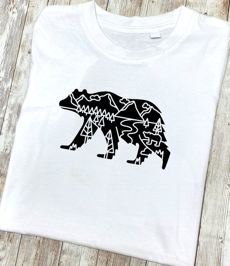 Beary Adventurous Black Design T-Shirt