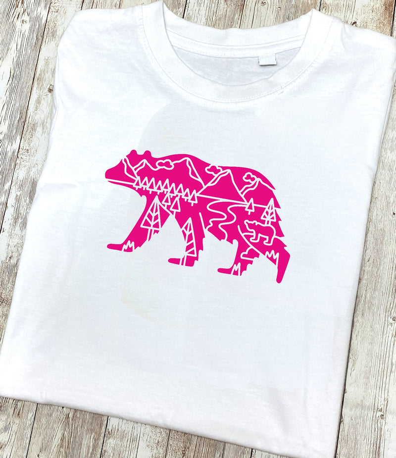 Beary Adventurous Pink Design T-Shirt