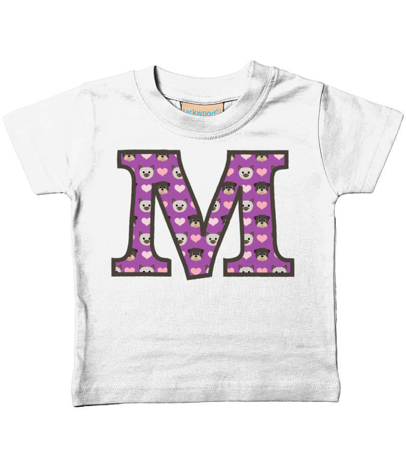 Purple Dog And Cat Love Letter M T Shirt