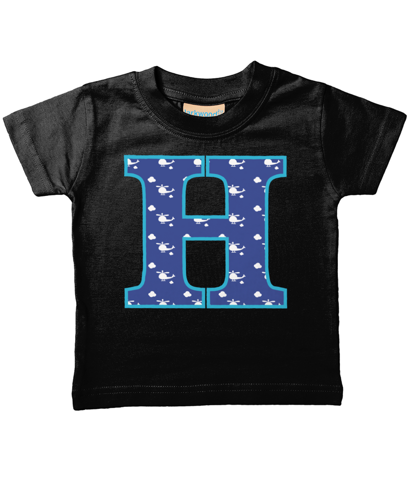 Blue Helicopter Letter H T Shirt