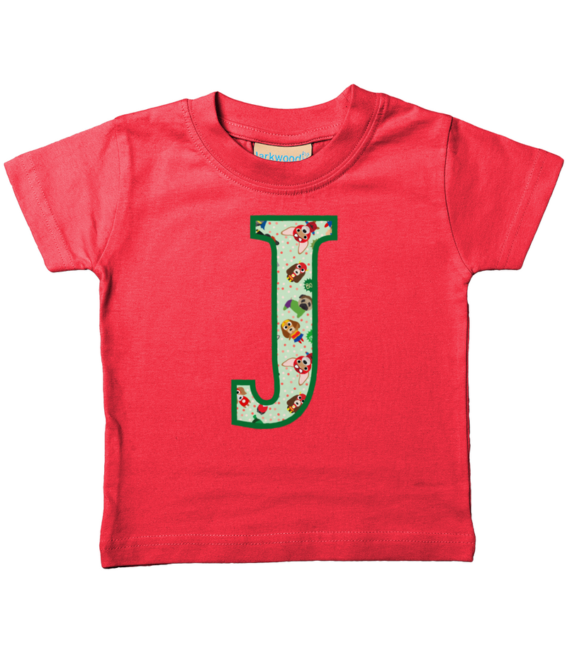 Green Pet Superheroes T-Shirt Letter J