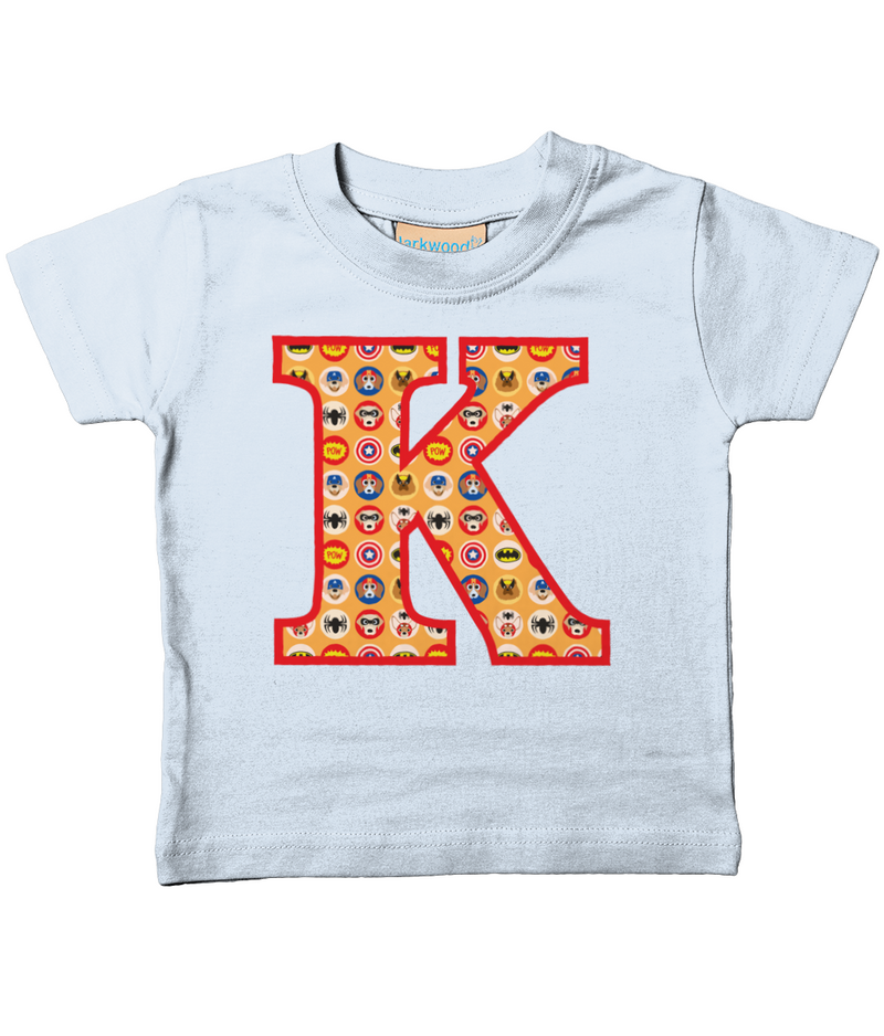 Orange Pet Superheroes T-Shirt Letter K