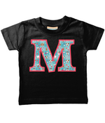 Blue Doggy Celebration T-Shirt Letter M