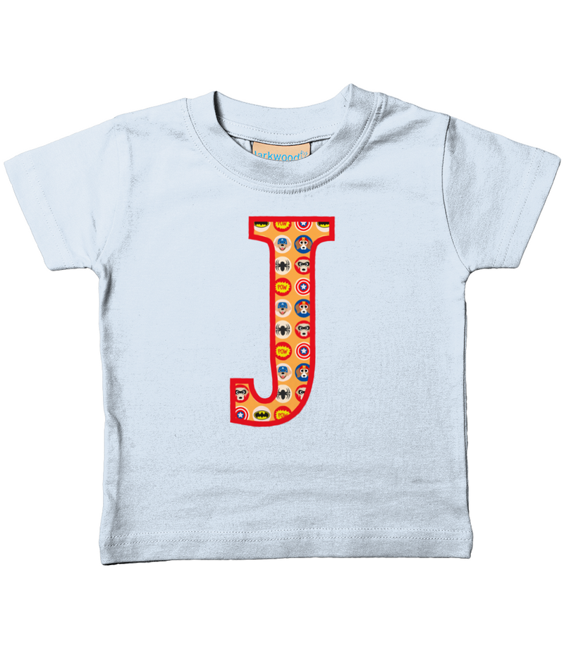 Orange Pet Superheroes T-Shirt Letter J