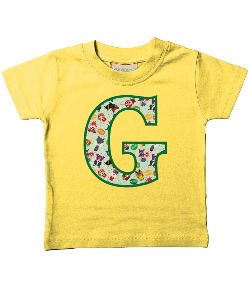 Green Pet Superheroes T-Shirt Letter G