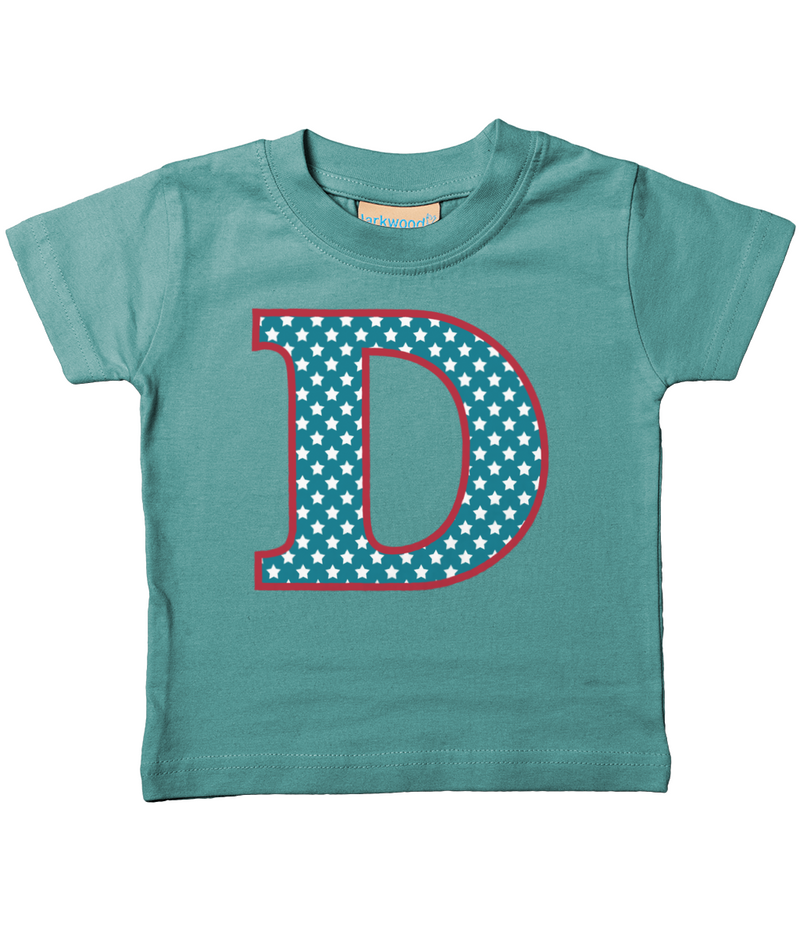 Blue Stars Letter D T Shirt