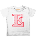 Pink Hearts T-Shirt Letter E