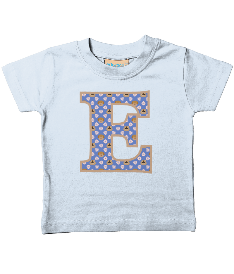 Purple Dogs And Cats Letter E T Shirt