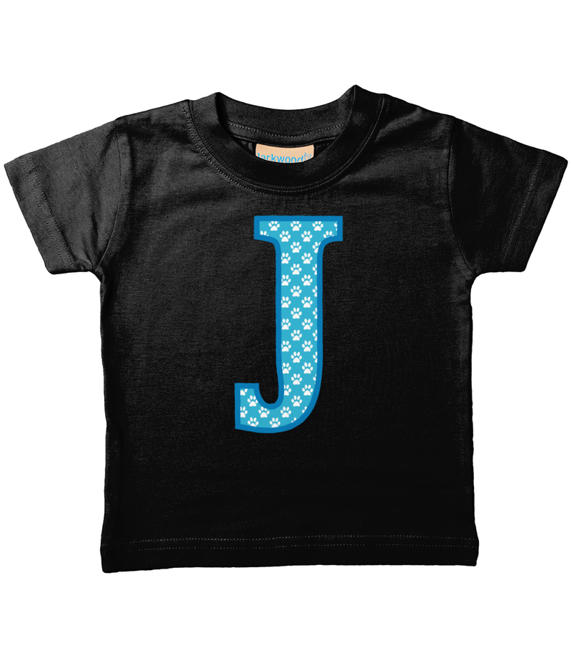 Blue Paws T-Shirt Letter J