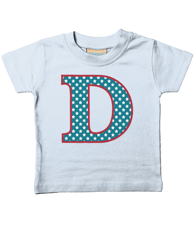 Blue Stars Letter D T Shirt