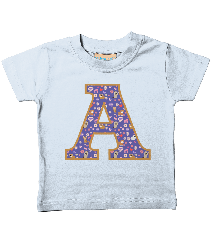 Purple Cats T Shirt Letter A