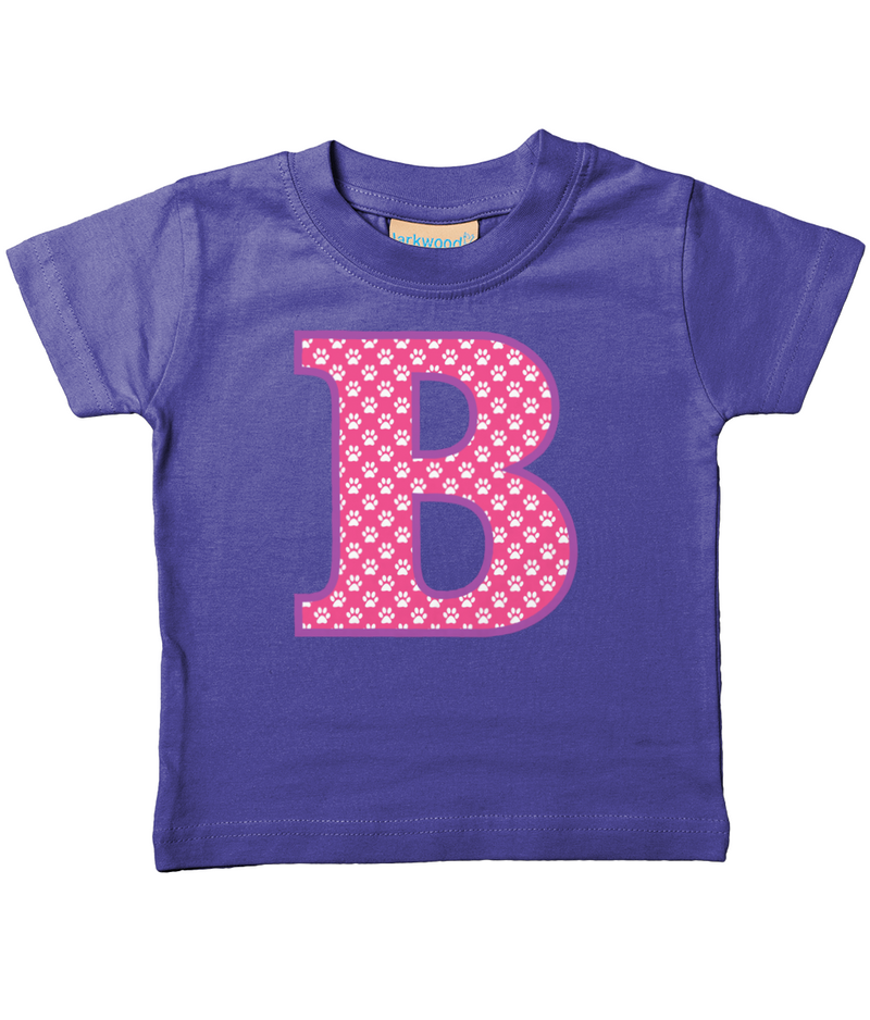 Pink Paws T-Shirt Letter B