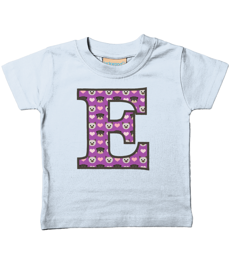 Purple Dog And Cat Love Letter E T Shirt