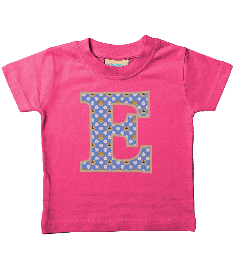 Purple Dogs And Cats Letter E T Shirt