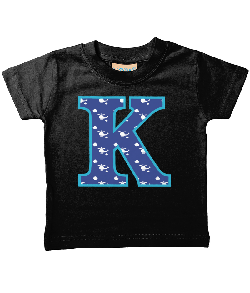 Blue Helicopter Letter K T Shirt