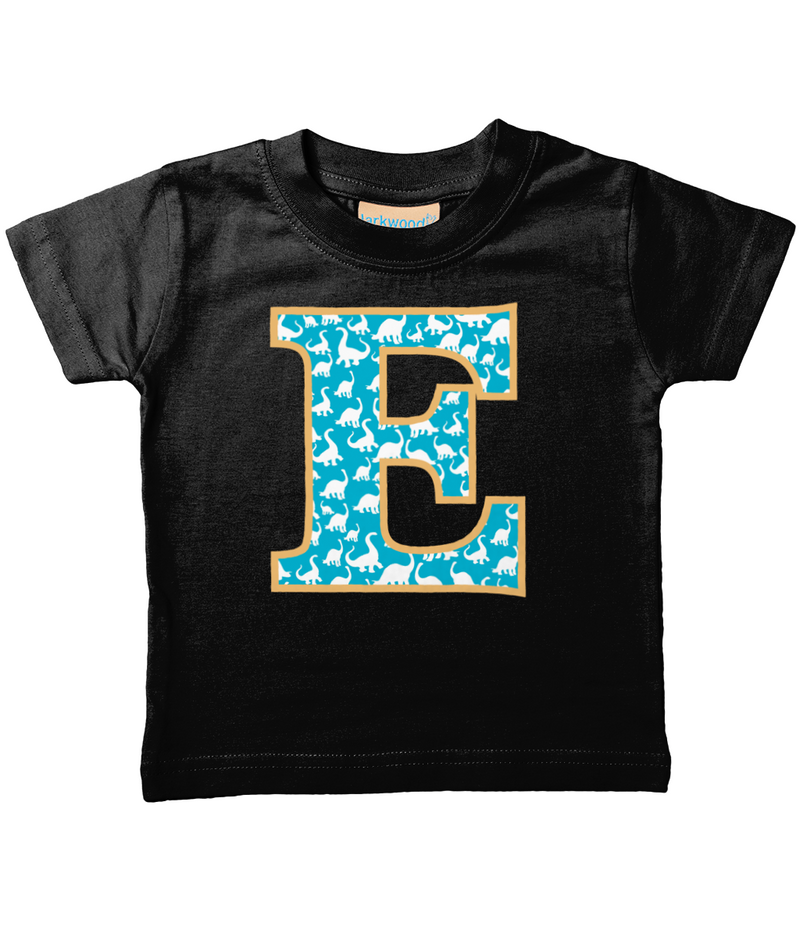 Blue Dinosaur T-Shirt Letter E