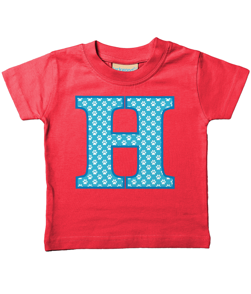 Blue Paws T-Shirt Letter H