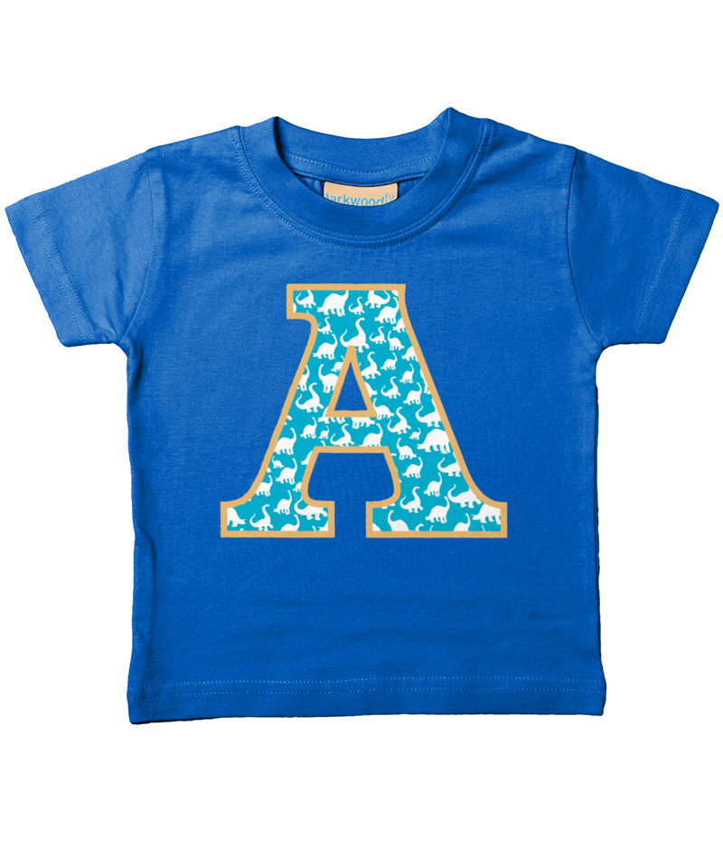 Blue Dinosaur T-Shirt Letter A