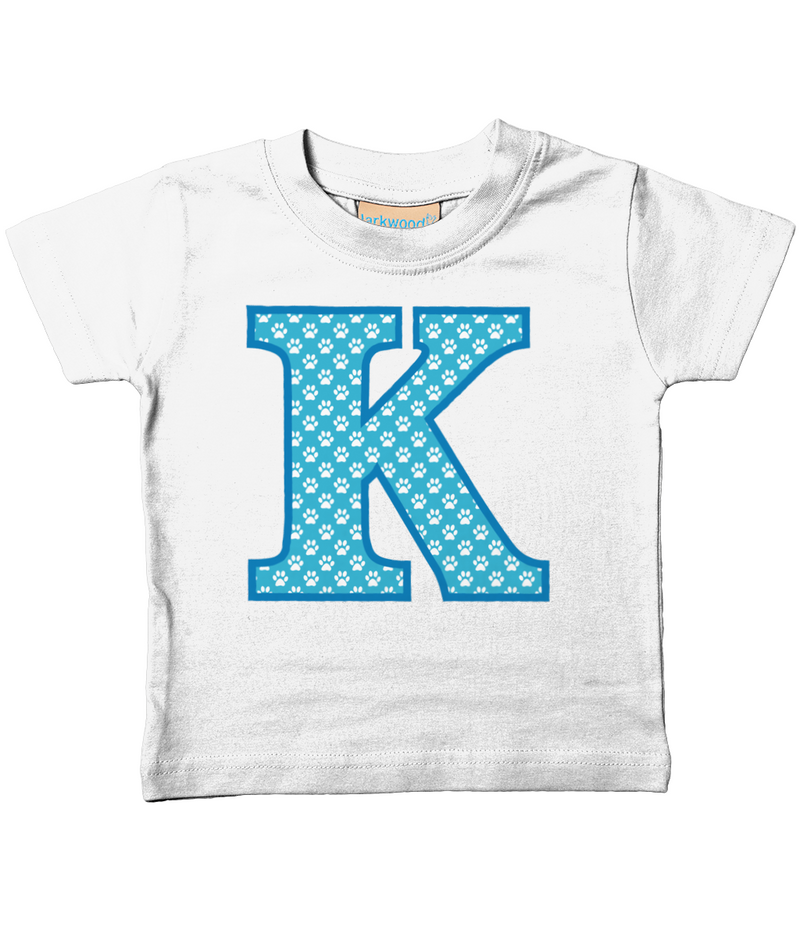 Blue Paws T-Shirt Letter K