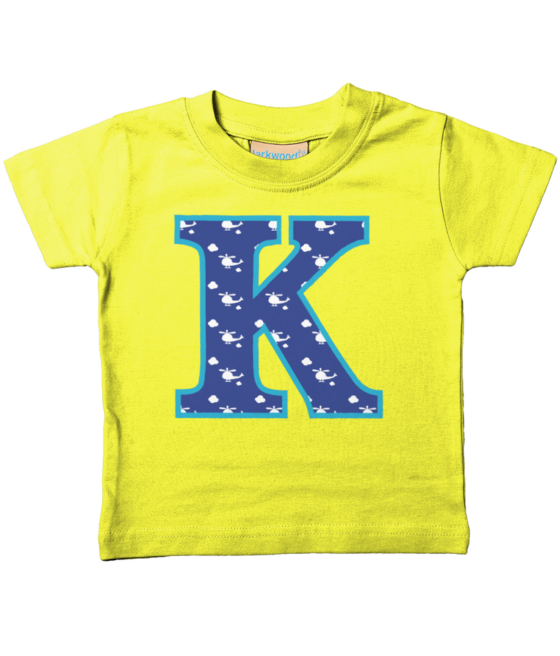 Blue Helicopter Letter K T Shirt