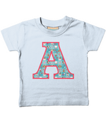 Blue Doggy Celebration T-Shirt Letter A