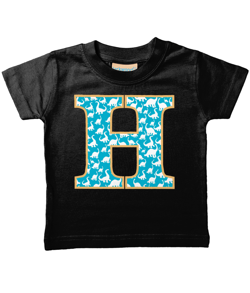 Blue Dinosaur T-Shirt Letter H